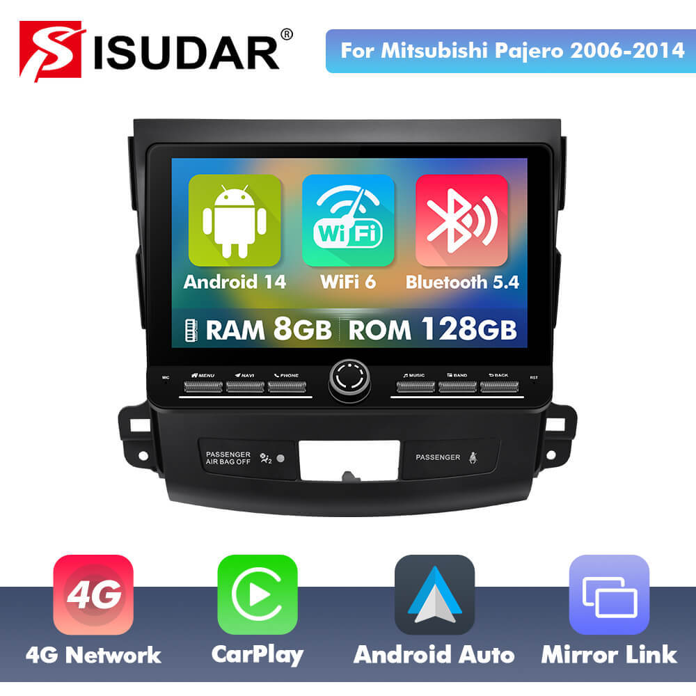 For OUTLANDER MITSUBISHI 2007-2012 Androd 14 10inch Color Light Button Screen Car Radio