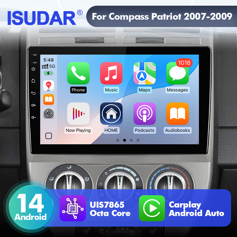 For Compass Patriot 2007-2009 T75 Android 14 UIS7865 Car Radio Upgrade From T72
