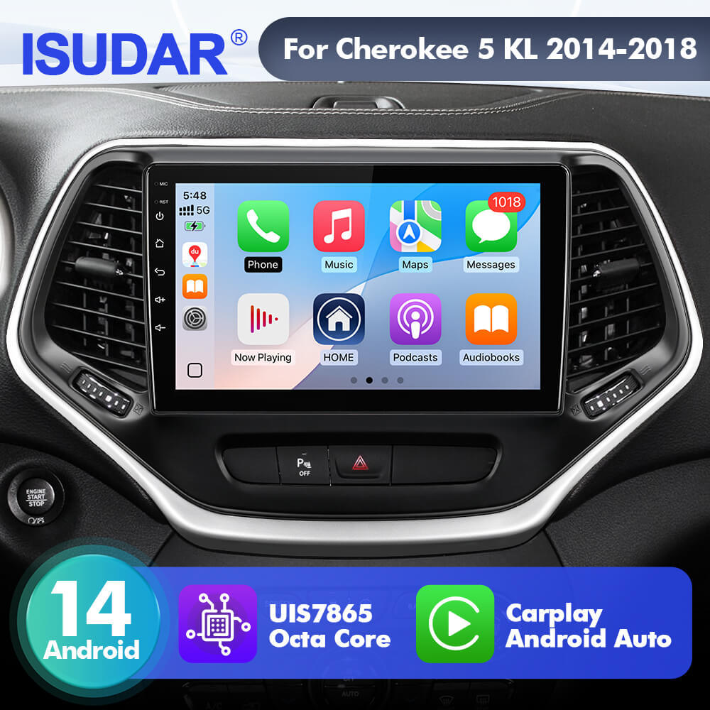 For Cherokee 5 KL 2014-2018 T75 Android 14 UIS7865 Car Radio Upgrade From T72