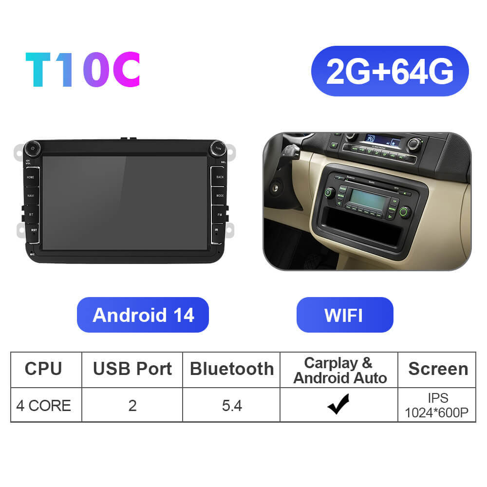 VW0803 -1024*600P 8 inch Car Radio For VW/Volkswagen/POLO/Golf/Skoda/Seat/Leon/PASSAT B6