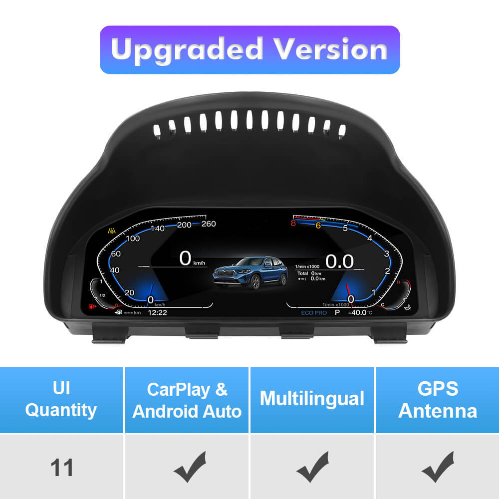 For BMW 5 Series F10/F11/F07/F18/F01/F02/F03 Digital Carplay HUD dashboard Instrumental Cluster Speedometer Screen