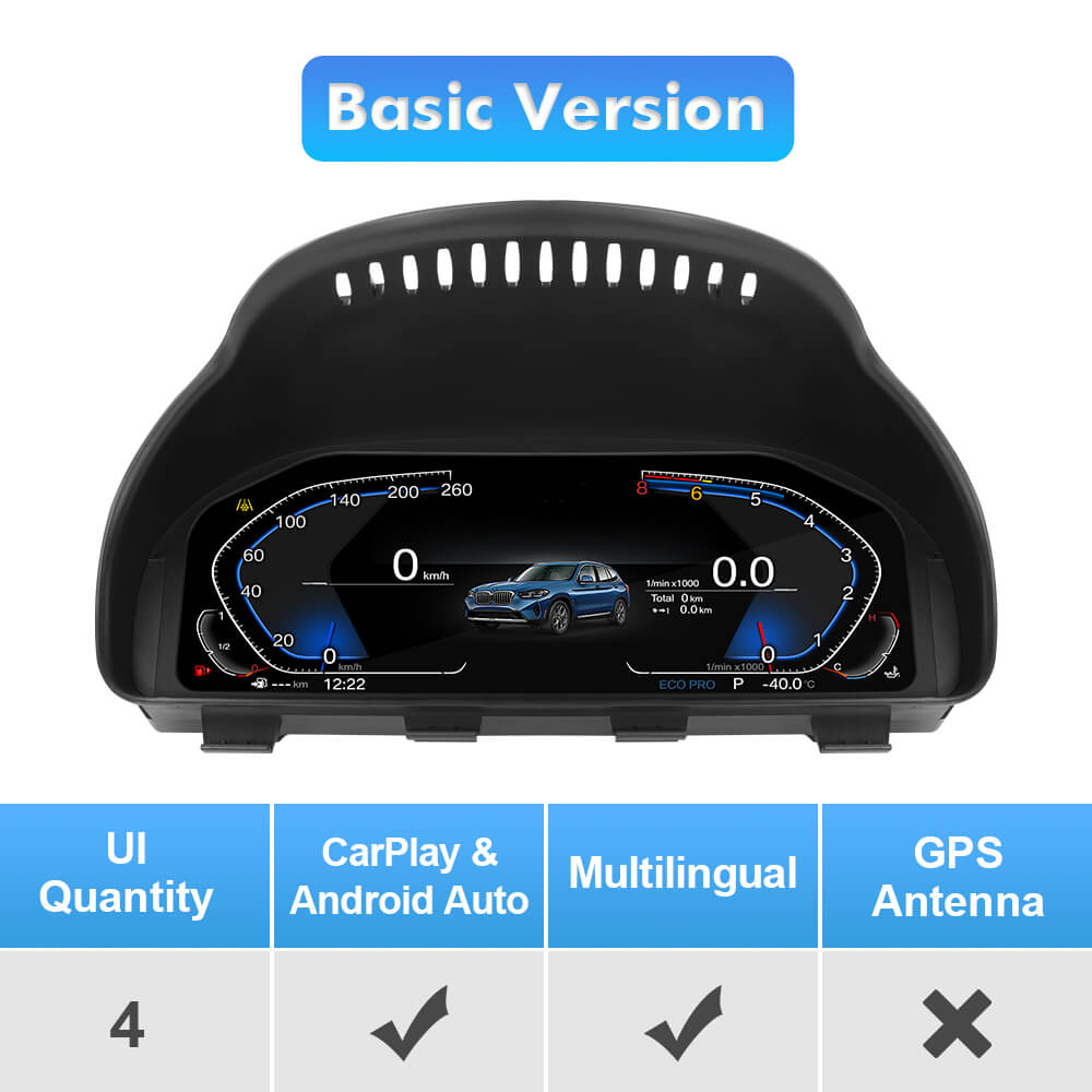For BMW 5 Series F10/F11/F07/F18/F01/F02/F03 Digital Carplay HUD dashboard Instrumental Cluster Speedometer Screen