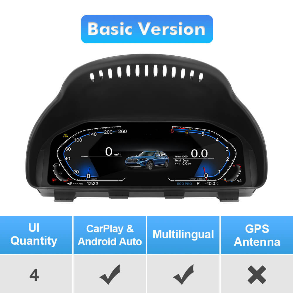 For BMW 5 Series F10/F11/F07/F18/F01/F02/F03 Digital Carplay HUD dashboard Instrumental Cluster Speedometer Screen