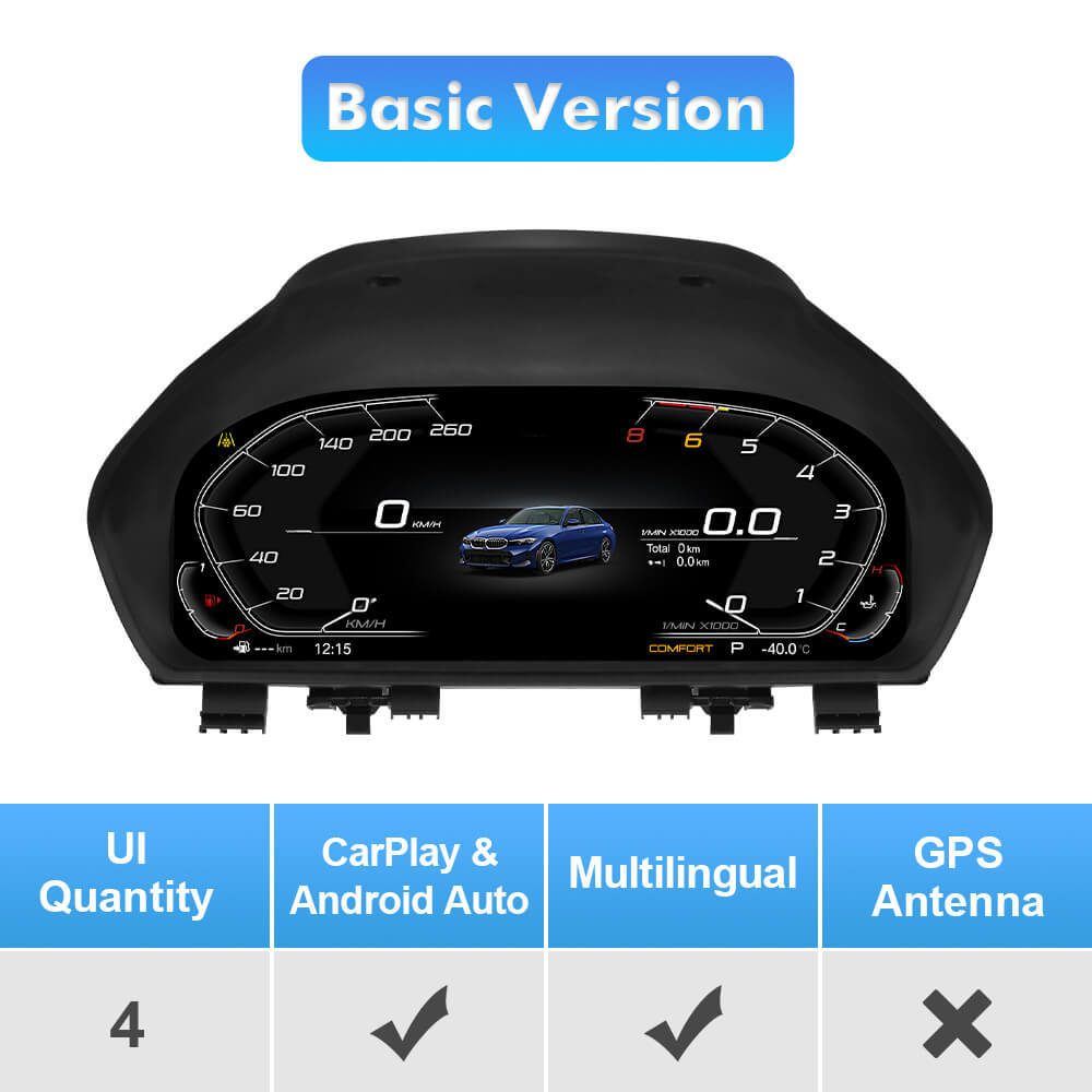 For BMW 3/4 Series F30/F31/F34/F35 Digital Carplay dashboard Instrumental Cluster Speedometer Screen