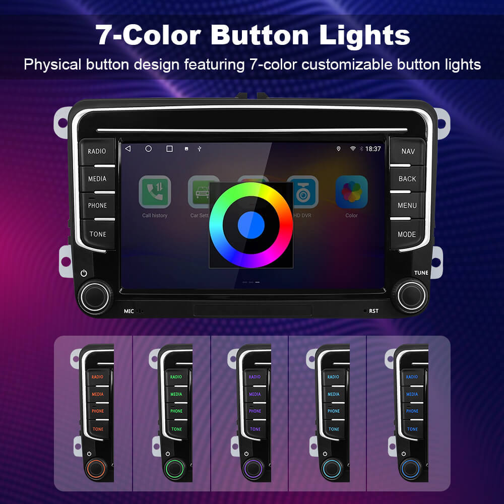 T75/T10C/T10M Android 14 For VW/Volkswagen/POLO/Golf/Skoda/Seat/Leon/PASSAT B6 - 7 inch 1024*600P Car Radio -VW0702