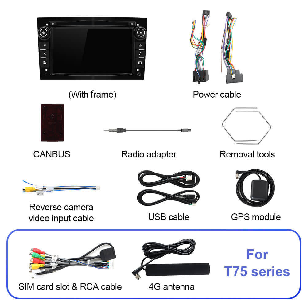 T75/T10C/T10M Android 14 Black Car Radio For Opel Astra H G J Antara Vectra C D Vivaro Corsa C D Zafira B Meriva Veda