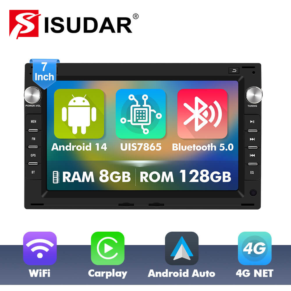 T75/T10C/T10M Android 14 For VW/Volkswagen/GOLF/POLO/TRANSPORT T5/Passat B5/SHARAN/Bora - 7 inch 1024*600P Car Radio -VW0701