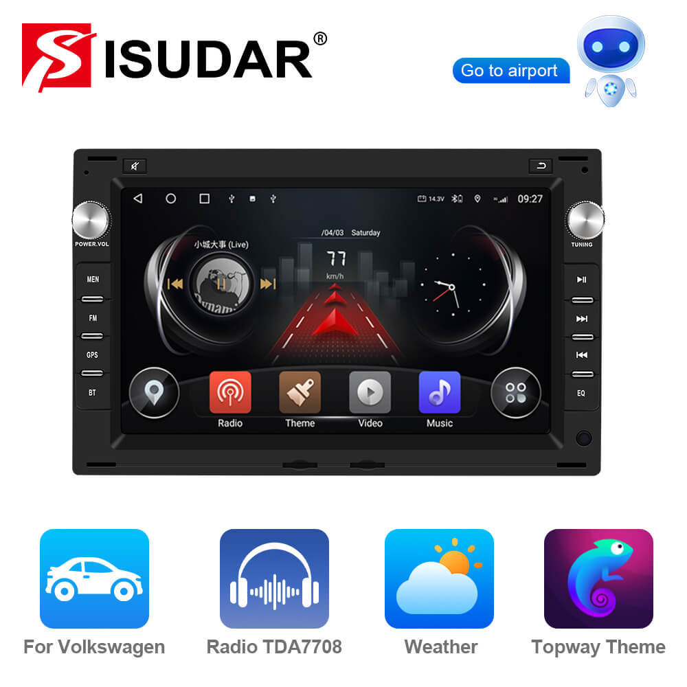 T75/T10C/T10M Android 14 For VW/Volkswagen/GOLF/POLO/TRANSPORT T5/Passat B5/SHARAN/Bora - 7 inch 1024*600P Car Radio -VW0701