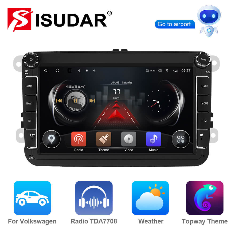 T75/T10C/T10M Android 14 For VW/Volkswagen/POLO/Golf/Skoda/Seat/Leon/PASSAT B6 - 8 inch 1024*600P Car Radio -VW0803