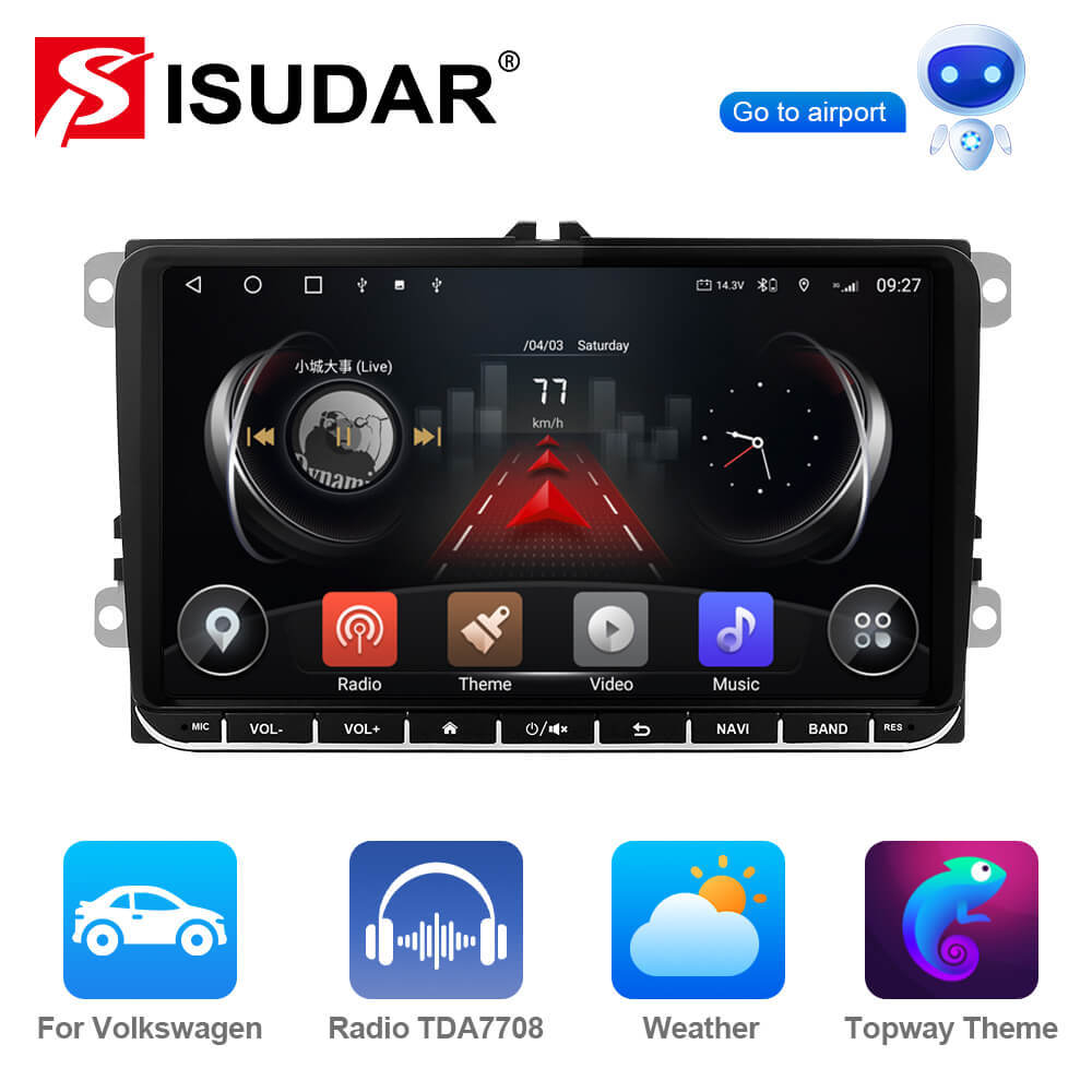 T75/T10C/T10M Android 14 For VW/Volkswagen/POLO/Golf/Skoda/Seat/Leon/PASSAT B6 - 9 inch 1280*700P Car Radio -VW0907