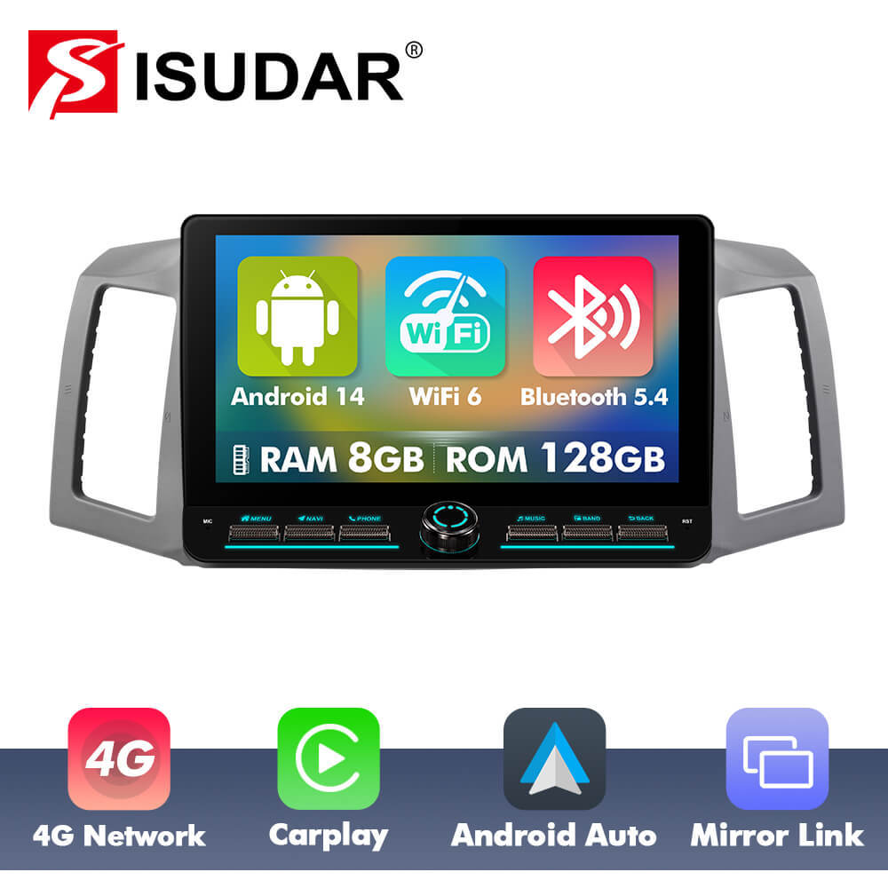 10" Android 14 New Design Button Car Radio For Grand Cherokee 2004-2007