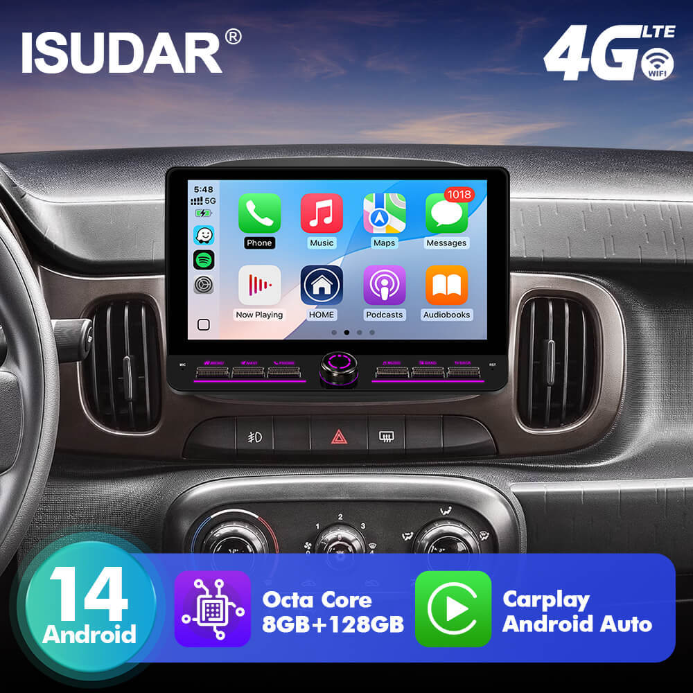 10inch Android 14 Button Car Radio For Fiat Mobi 2016-2024