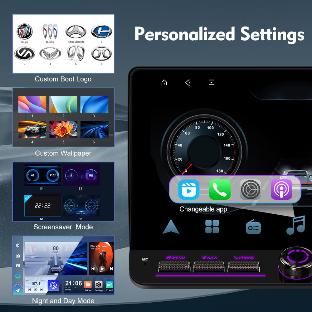 10inch Android 14 Button Car Radio For Fiat Mobi 2016-2024