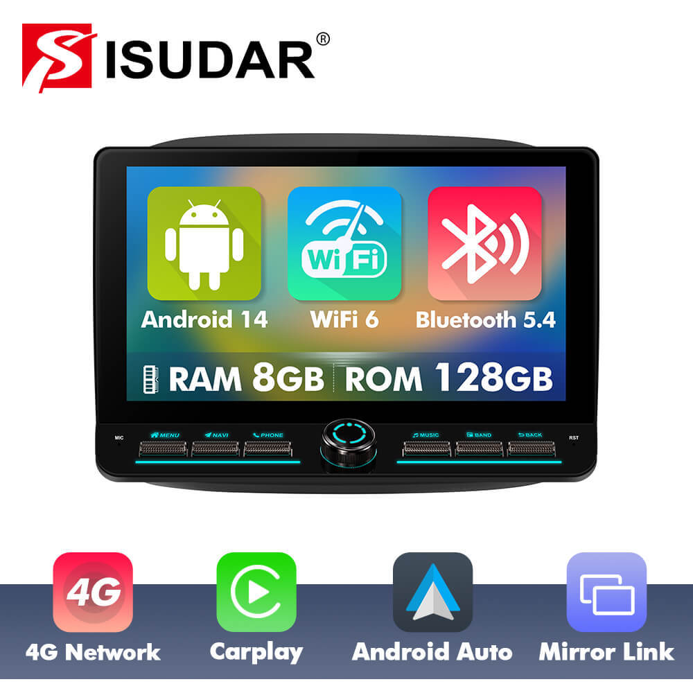 10inch Android 14 Button Car Radio For Fiat Mobi 2016-2024
