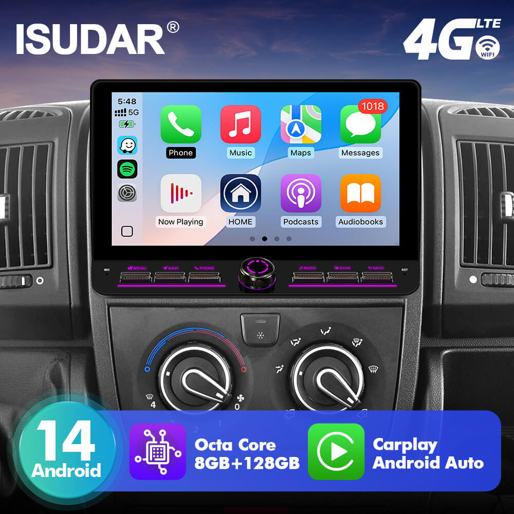 10inch Angle Key 2.0 Android 14 Button Car Radio For Fiat Ducato 2006-2022
