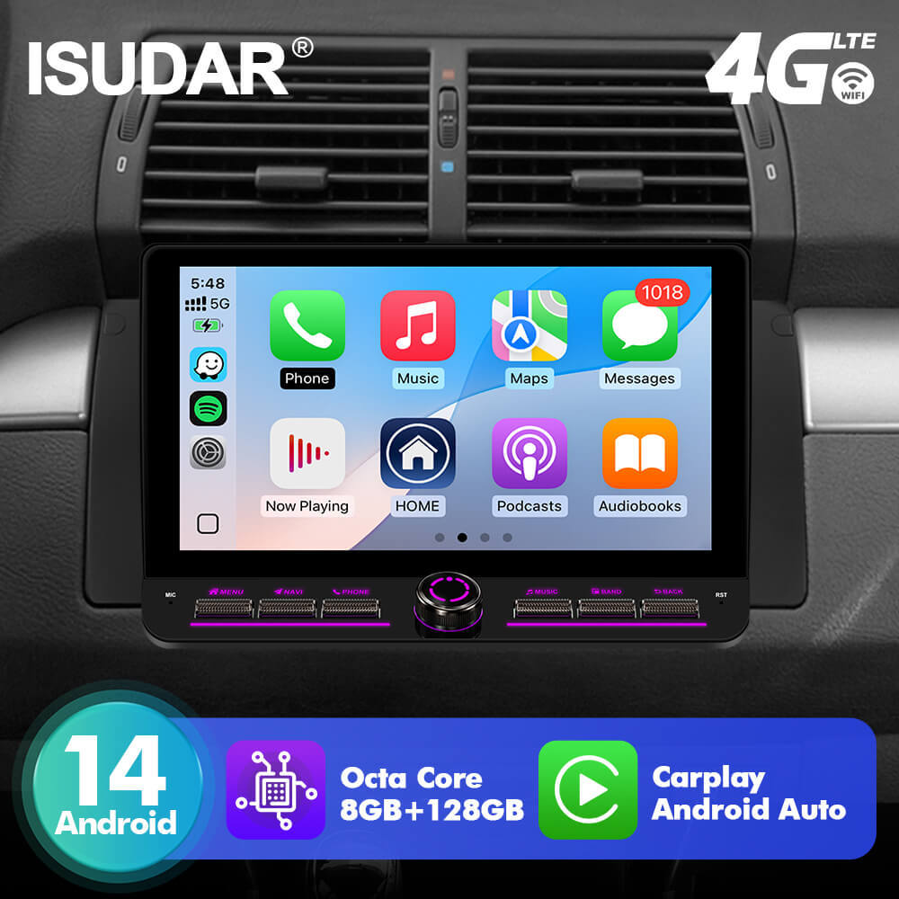 10inch Android 14 Button Car Radio For BMW X5 E53 E39 1995-2006