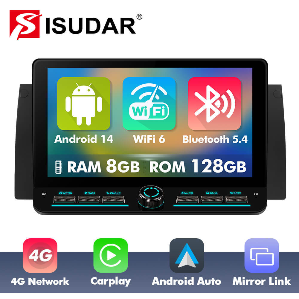 10inch Android 14 Button Car Radio For BMW X5 E53 E39 1995-2006