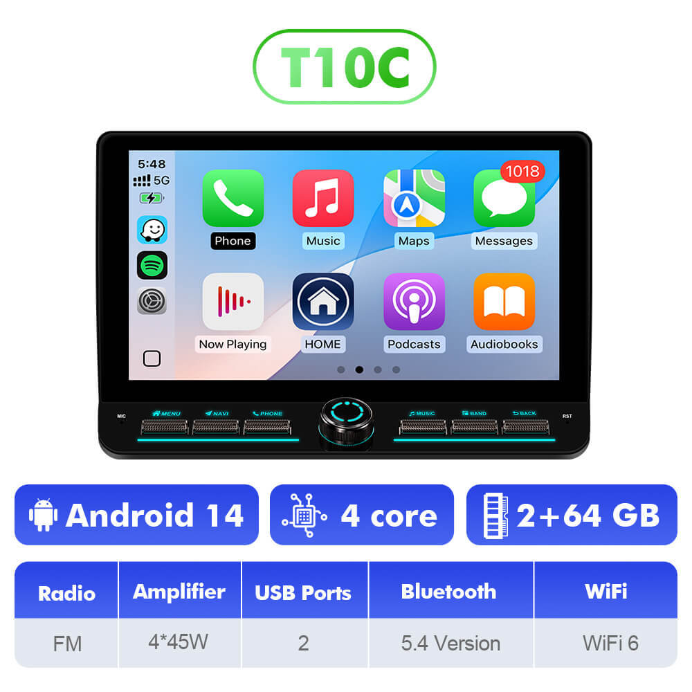 10inch Android 14 Button Car Radio For VW/Volkswagen/Golf 7 2013- Angle Key 2.0