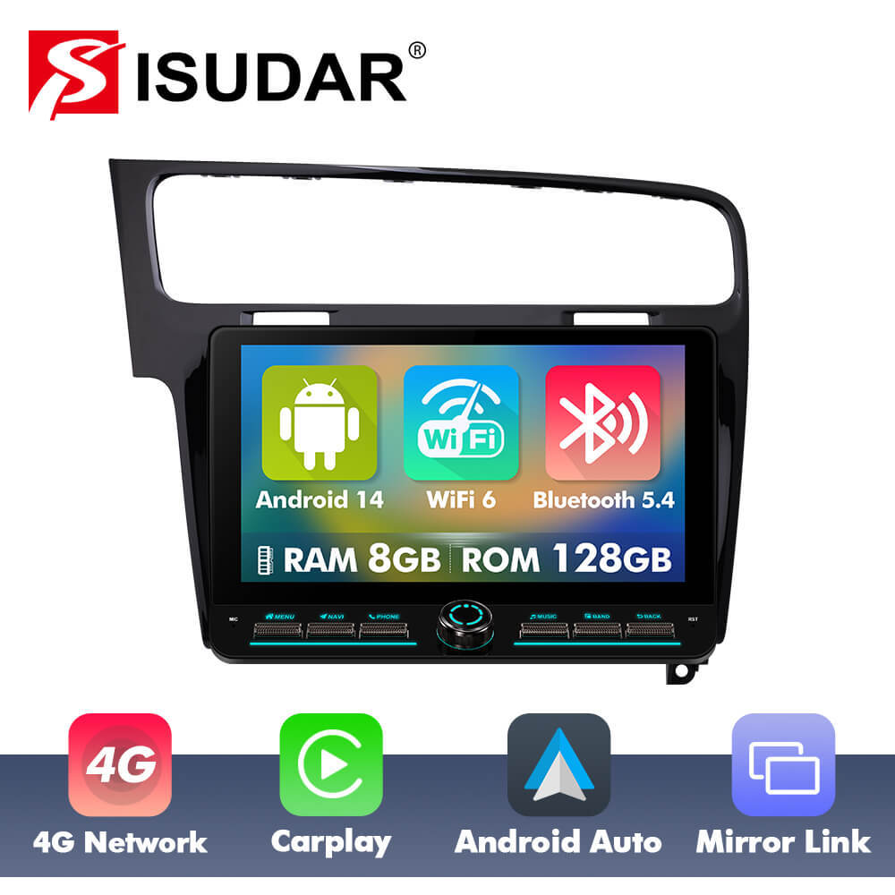 10inch Android 14 Button Car Radio For VW/Volkswagen/Golf 7 2013- Angle Key 2.0