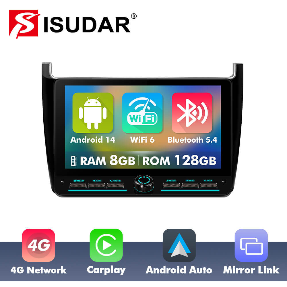 10inch Android 14 Button Car Radio For VW/Volkswagen/POLO Sedan 2009-2017