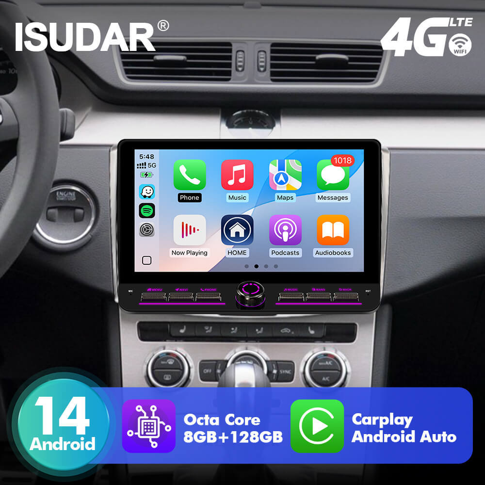 10inch Android 14 Button Car Radio For VW/Volkswagen/Passat B6 B7