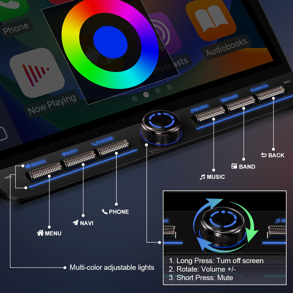 10inch Android 14 Button Car Radio For VW/Volkswagen/Passat B6 B7