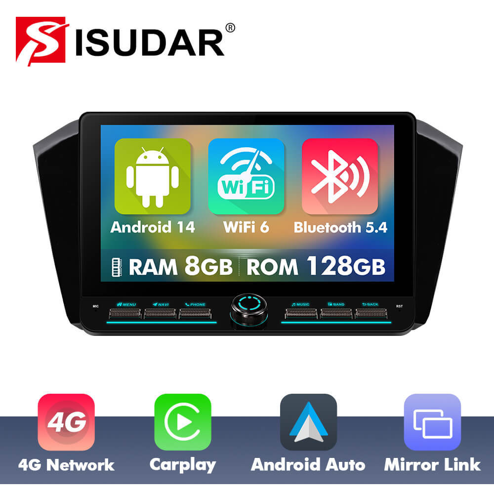 10inch Android 14 Button Car Radio For VW/Volkswagen Passat B8 2015-