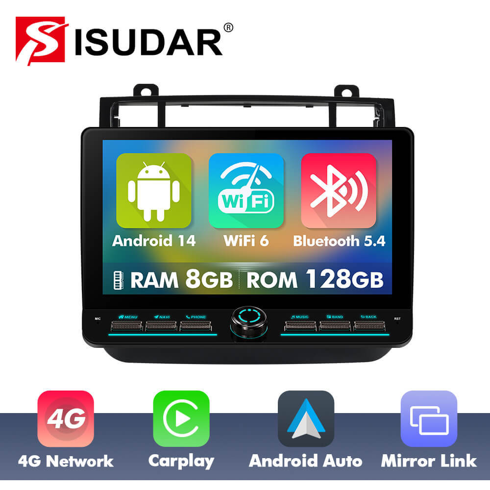 10inch Android 14 Button Car Radio For Volkswagen Touareg FL NF 2010 - 2018