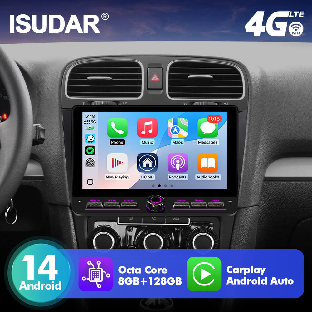 10inch Android 14 Button Car Radio For Volkswagen VW Golf 6 2008-2016