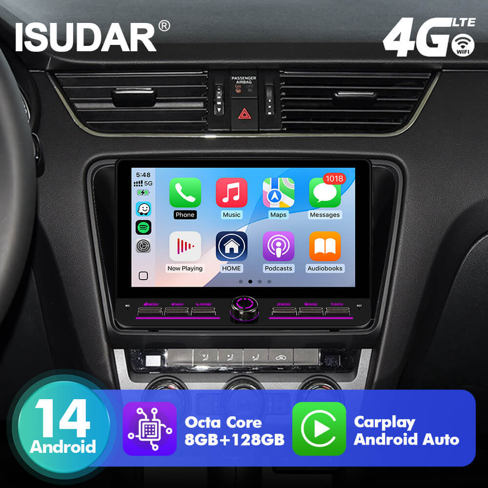 For Skoda Octavia 3 A7 2014- 10inch Android 14 New Angle Key 2.0 Button Car Radio