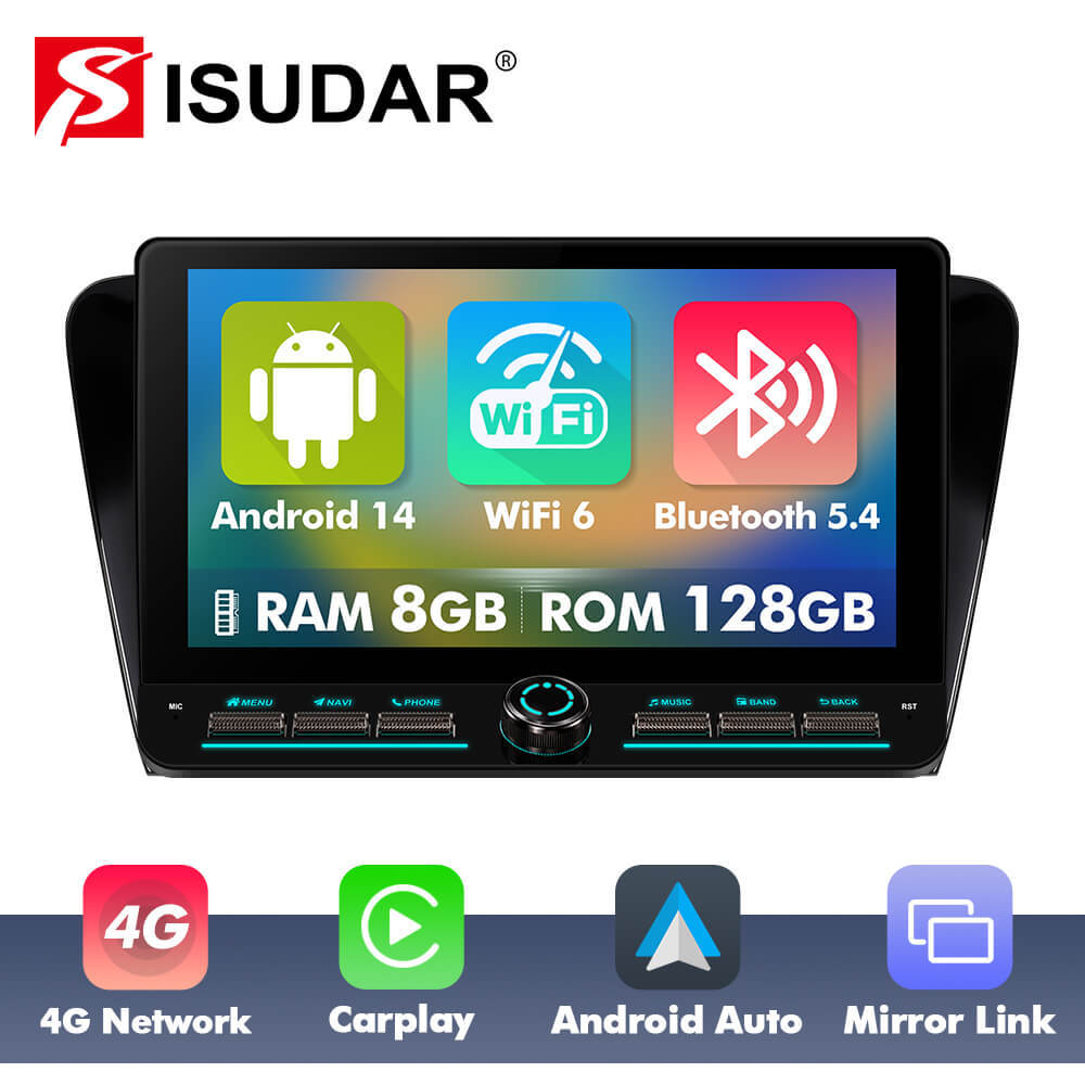 For Skoda Octavia 3 A7 2014- 10inch Android 14 New Angle Key 2.0 Button Car Radio