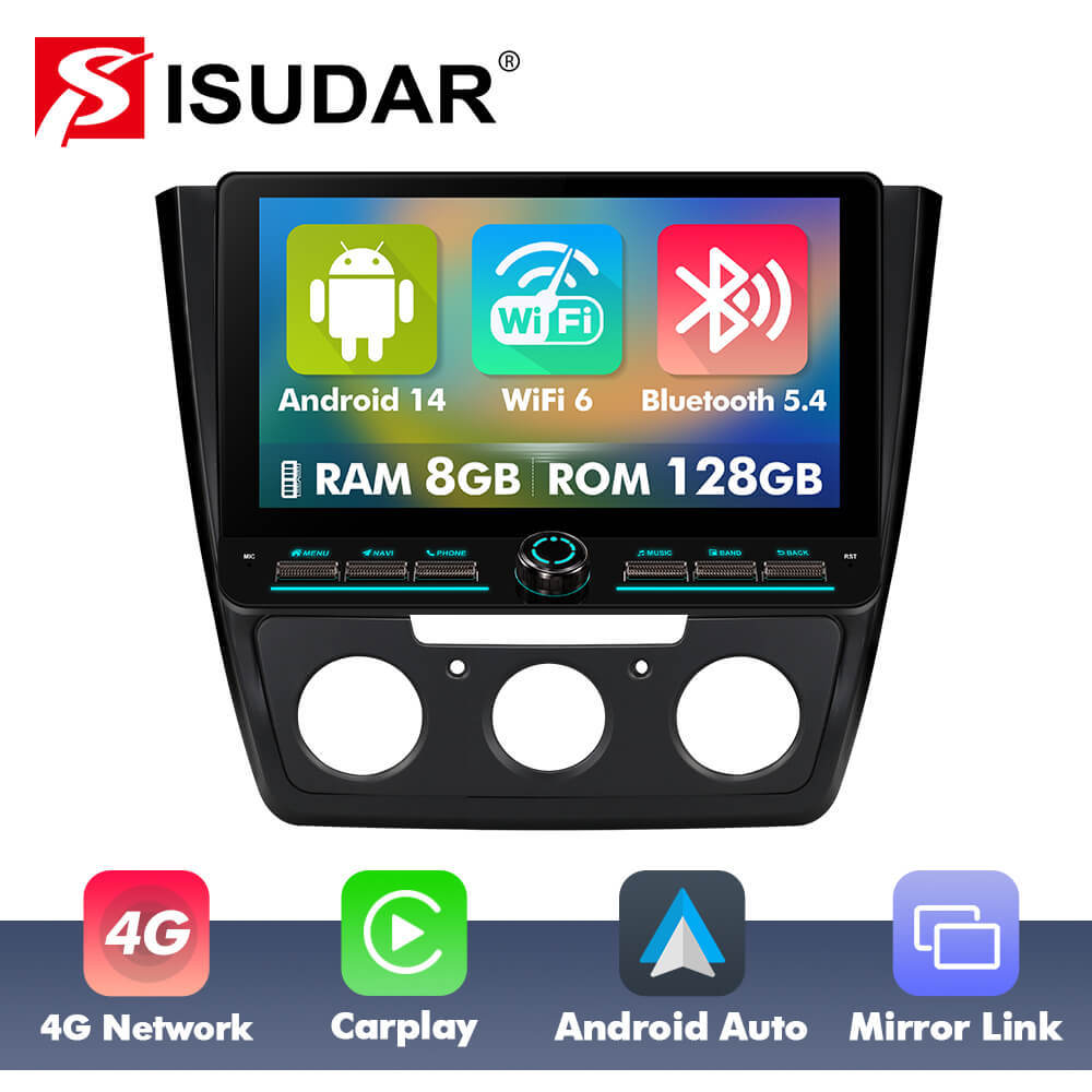 10inch Android 14 Angle Key 2.0 Button Car Radio For Skoda Yeti 2009-2013