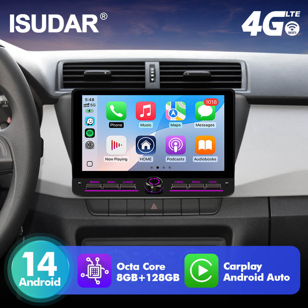 10inch Android 14 Button Car Radio For Skoda Fabia 2015 - 2019 Angle Key 2.0