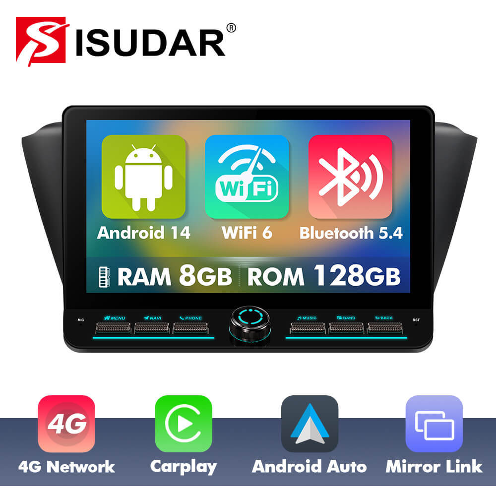 10inch Android 14 Button Car Radio For Skoda Fabia 2015 - 2019 Angle Key 2.0