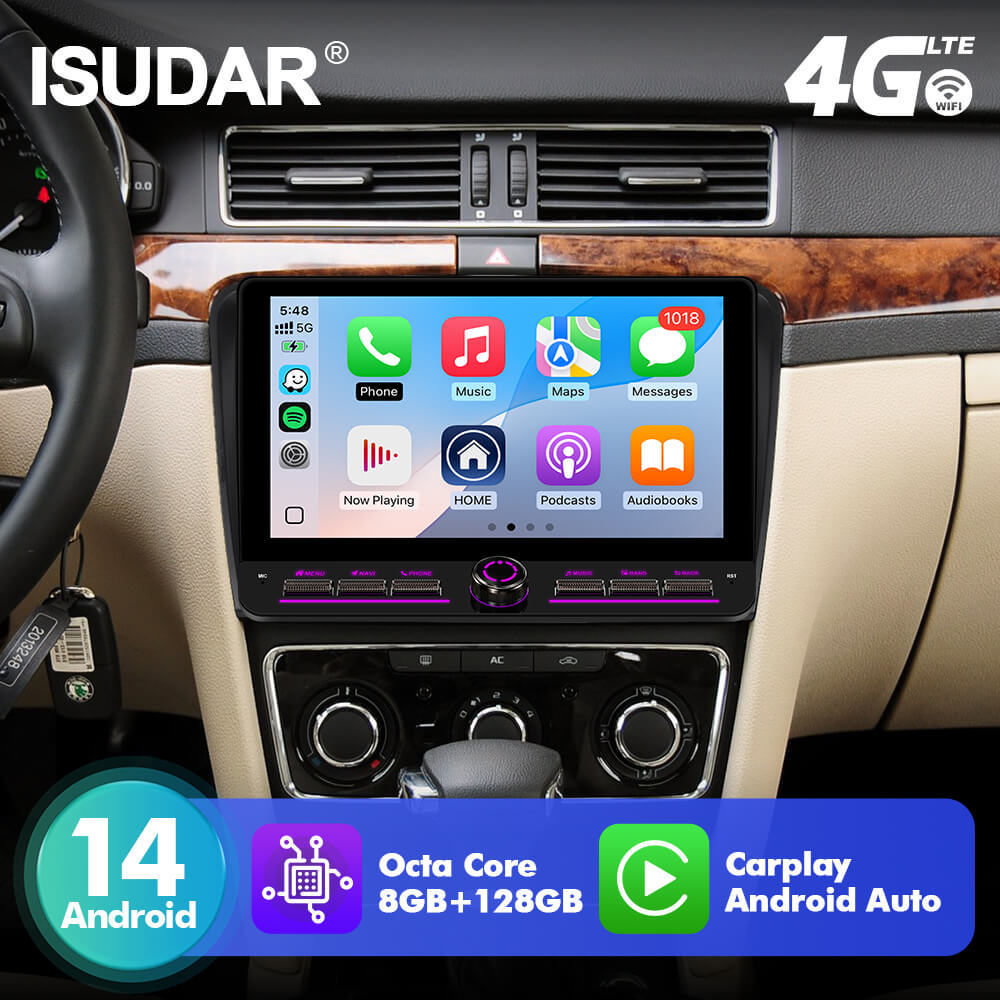For Skoda Superb 2 B6 2008 - 2015 10inch Android 14 New design Button Car Radio