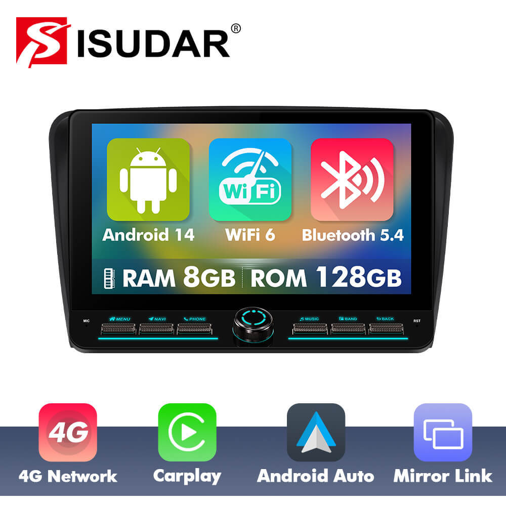 For Skoda Superb 2 B6 2008 - 2015 10inch Android 14 New design Button Car Radio