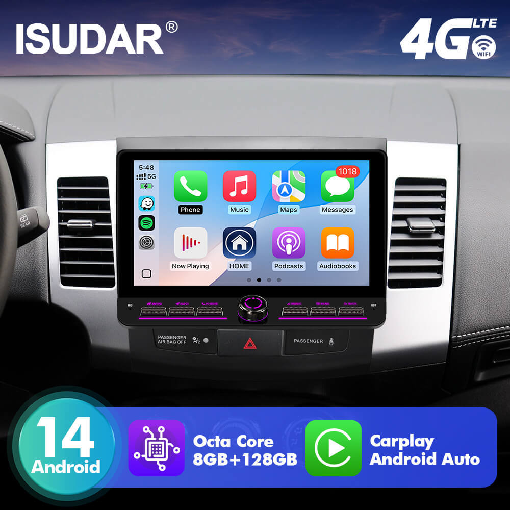 For OUTLANDER MITSUBISHI 2007-2012 Androd 14 10inch Color Light Button Screen Car Radio