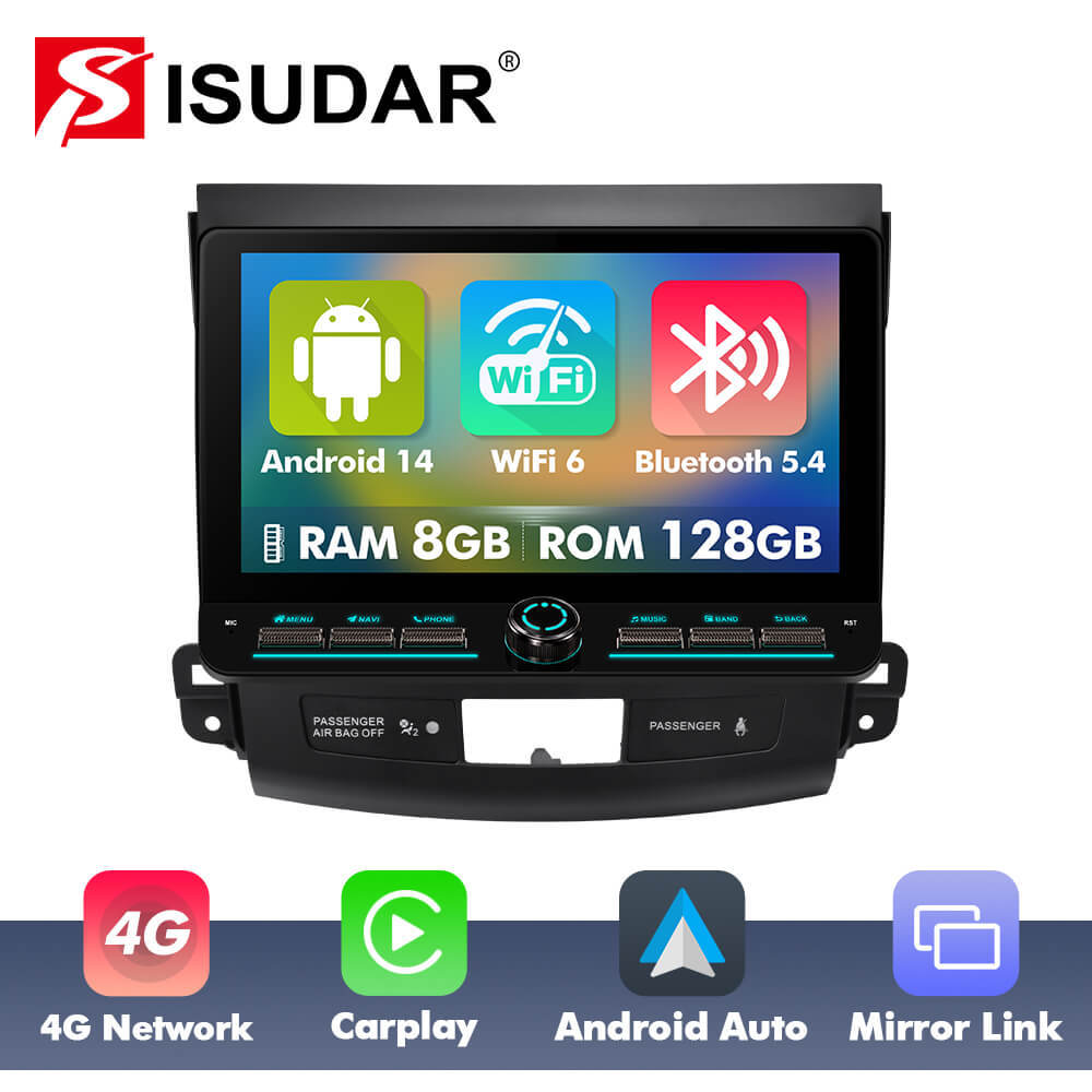 For OUTLANDER MITSUBISHI 2007-2012 Androd 14 10inch Color Light Button Screen Car Radio