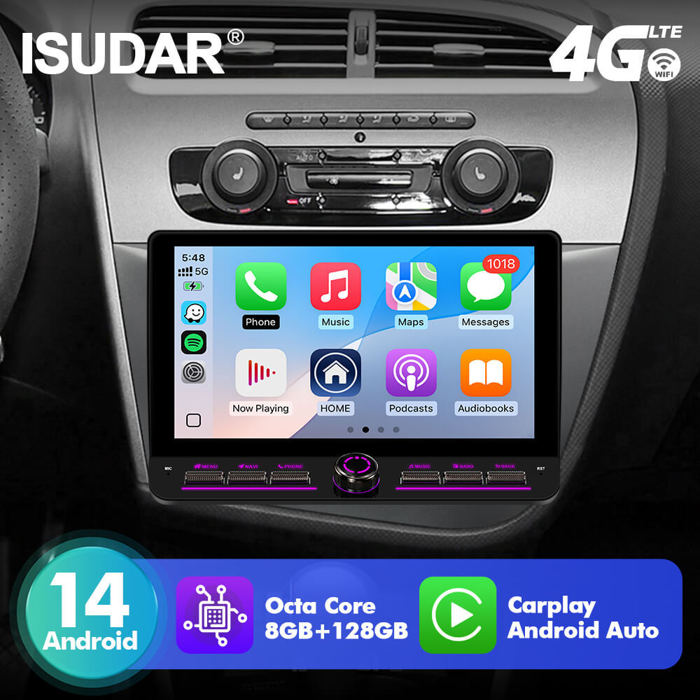 For Seat LEON 2005-2012 10inch Android 14 Color Light Button Car Radio