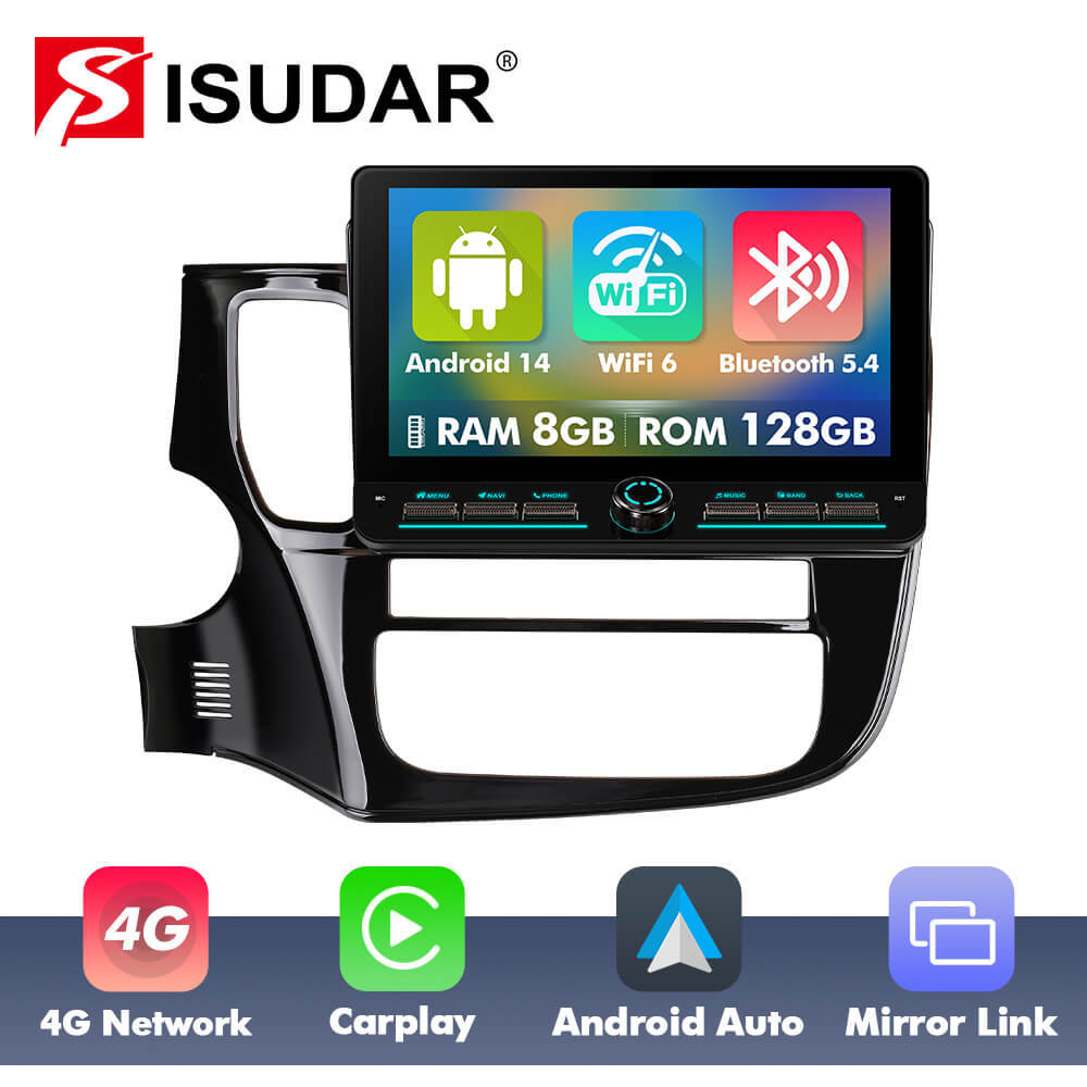 T10C/T10M/T75X For Mitsubishi Outlander 3 2012-2018 Androd 14 10inch Button Touch Screen Car Radio