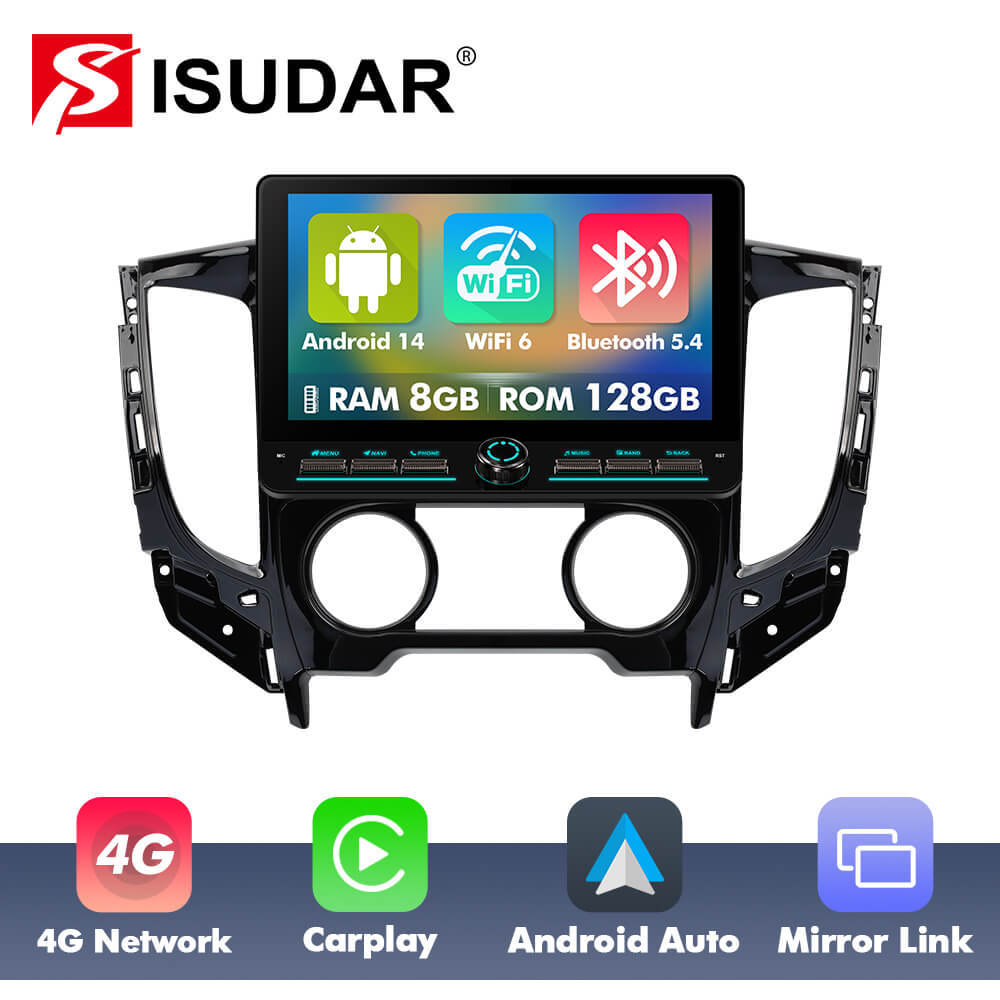 T10C/T10M/T75X For Mitsubishi Triton L200 2017-2022 Androd 14 10inch Button Touch Screen Car Radio