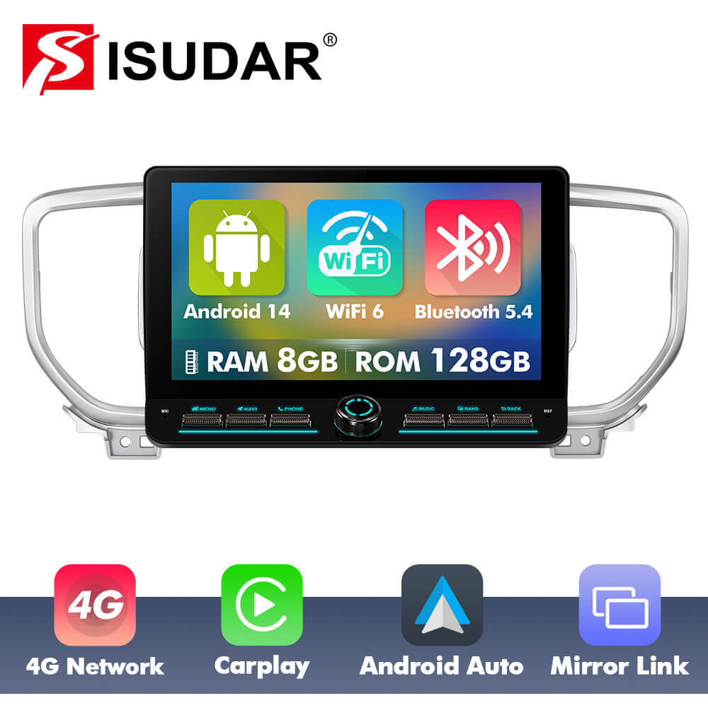 T10C/T10M/T75X For Kia Sportage 4 KX5 2016-2018 Androd 14 10inch  Angle Key 2.0 Touch Screen Car Radio