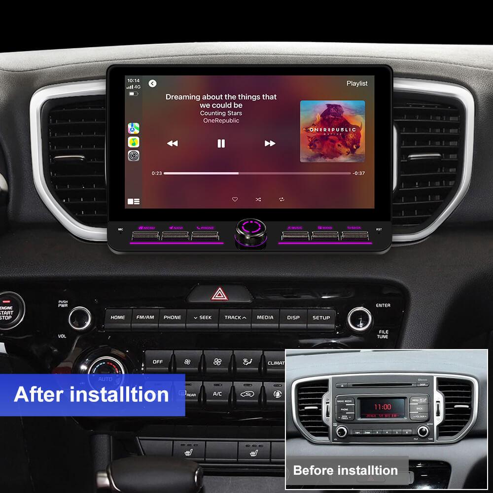 T10C/T10M/T75X For Kia Sportage 4 KX5 2016-2018 Androd 14 10inch  Angle Key 2.0 Touch Screen Car Radio