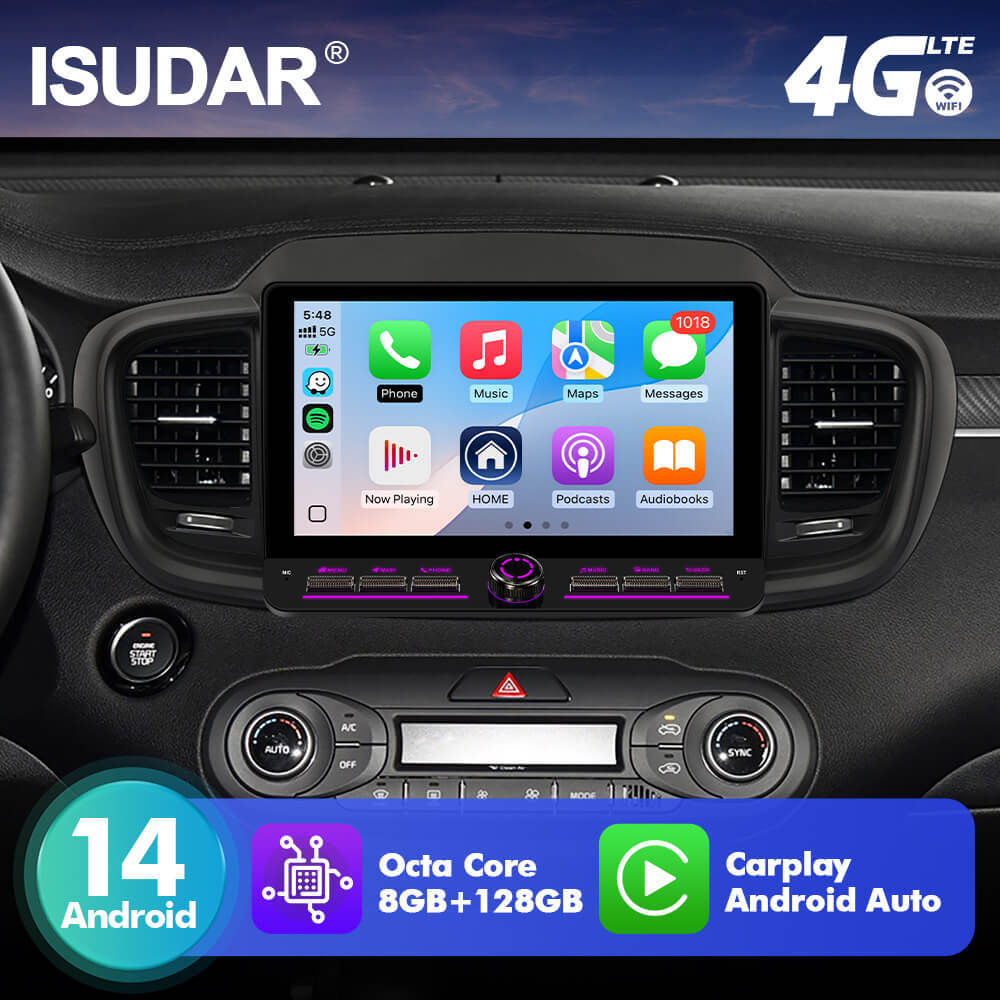 T10C/T10M/T75X For Kia Sorento 3 2015-2020 Androd 14 10inch Angle Key 2.0 Touch Screen Car Radio