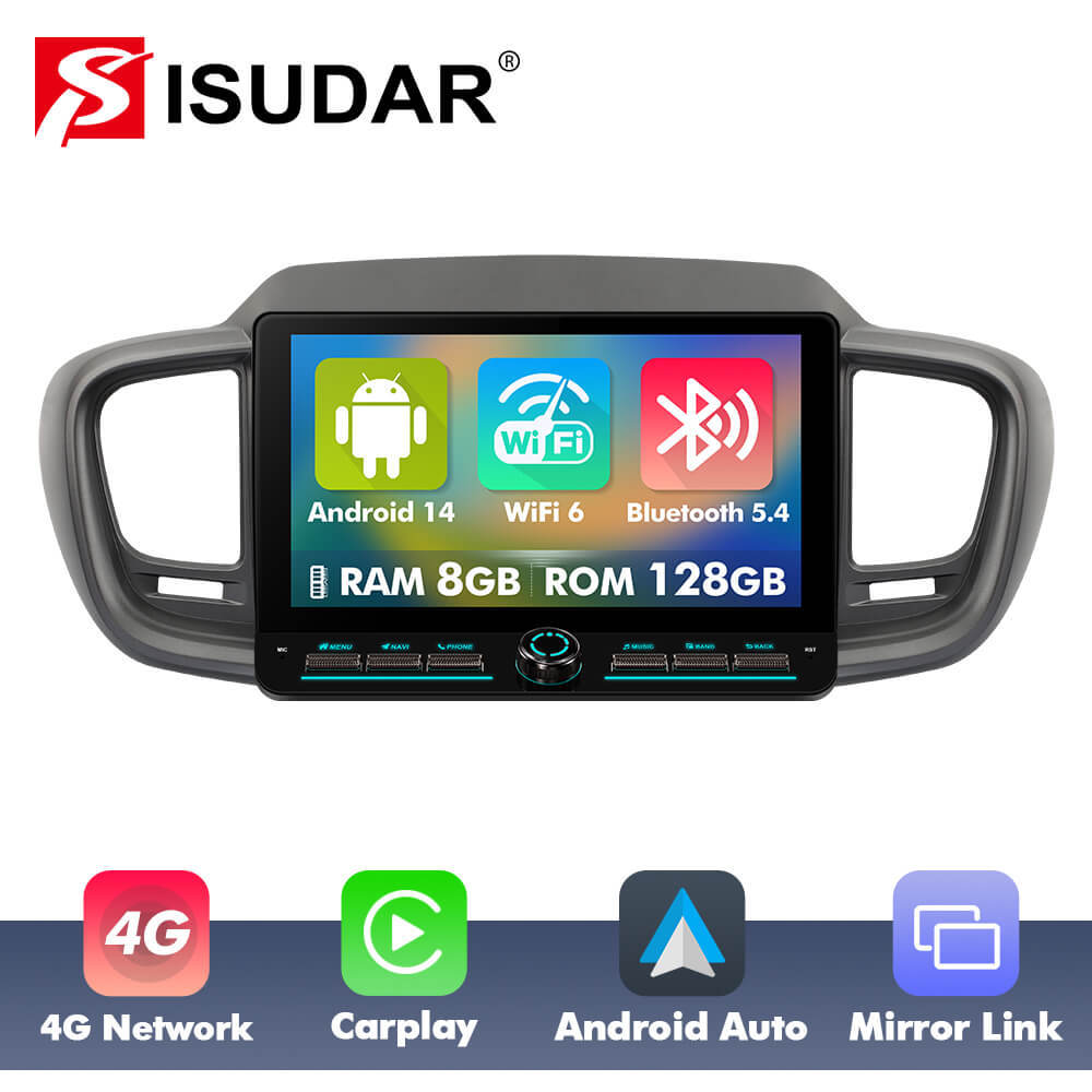 T10C/T10M/T75X For Kia Sorento 3 2015-2020 Androd 14 10inch Angle Key 2.0 Touch Screen Car Radio