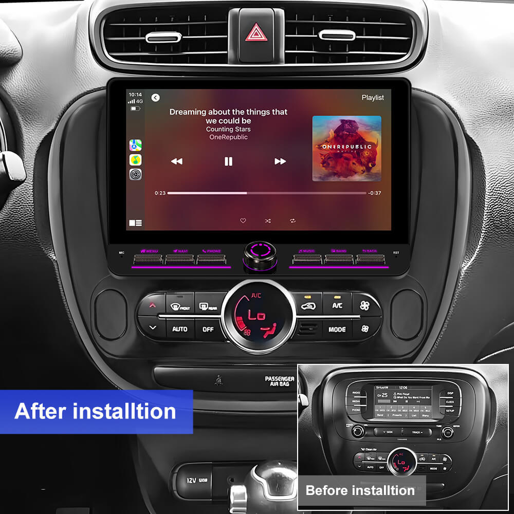 T10C/T10M/T75X For Kia Soul 2014-2019 Androd 14 10inch  Angle Key 2.0 Touch Screen Car Radio-Auto AC