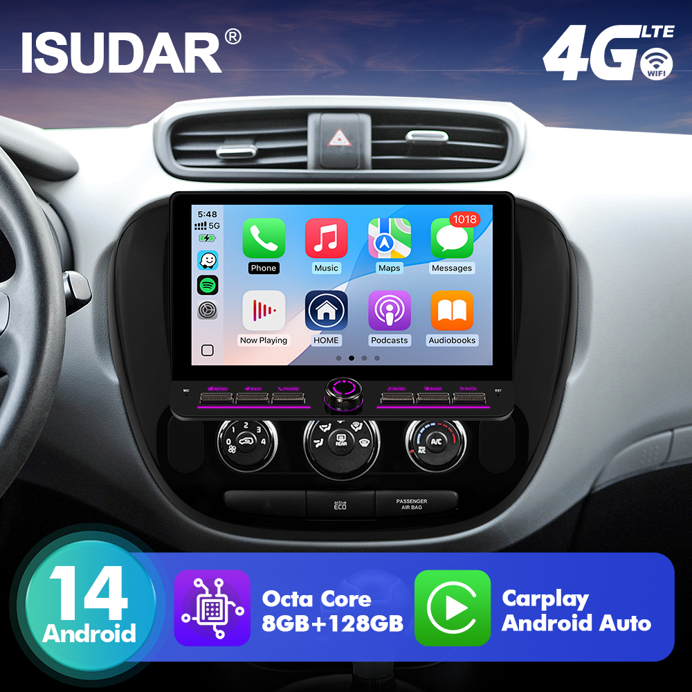 T10C/T10M/T75X For Kia Soul 2014-2019 Androd 14 10inch  Angle Key 2.0 Touch Screen Car Radio-Auto AC