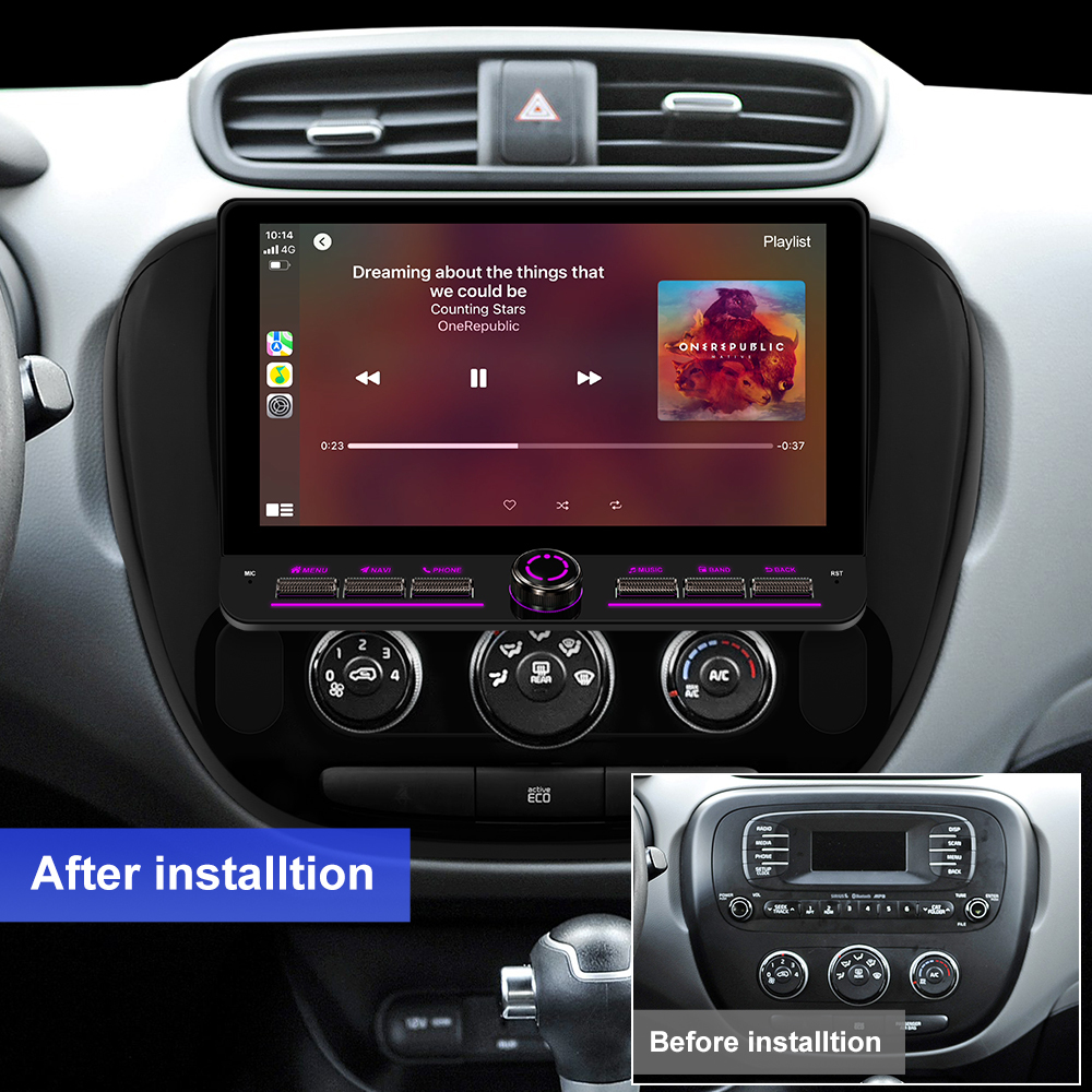 T10C/T10M/T75X For Kia Soul 2014-2019 Androd 14 10inch  Angle Key 2.0 Touch Screen Car Radio-Auto AC
