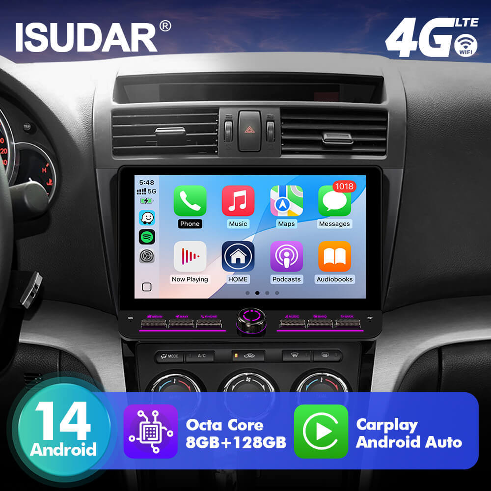 T10C/T10M/T75X For Mazda 6 2 3 GH Androd 14 10inch Angle Key 2.0 Touch Screen Car Radio