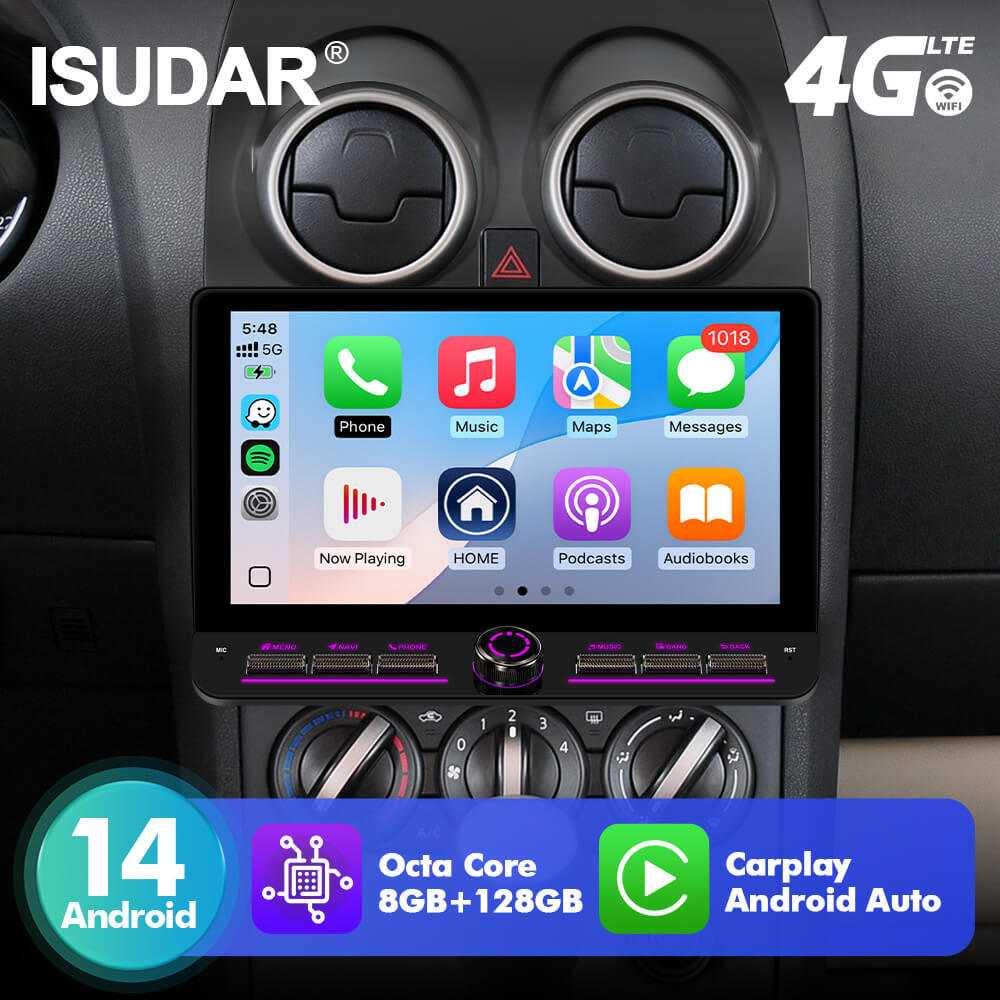 T10C/T10M/T75X For Nissan Qashqai J10 2006-2013 Androd 14 10inch Angle Key 2.0 Touch Screen Car Radio